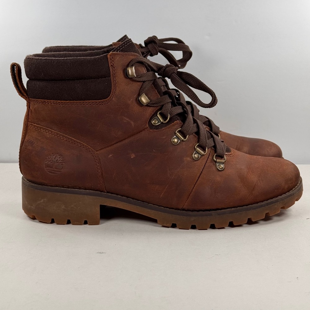 Timberland Ellendale Mid Hiking Boots Brown Leather Women's 9.5 A1R3D